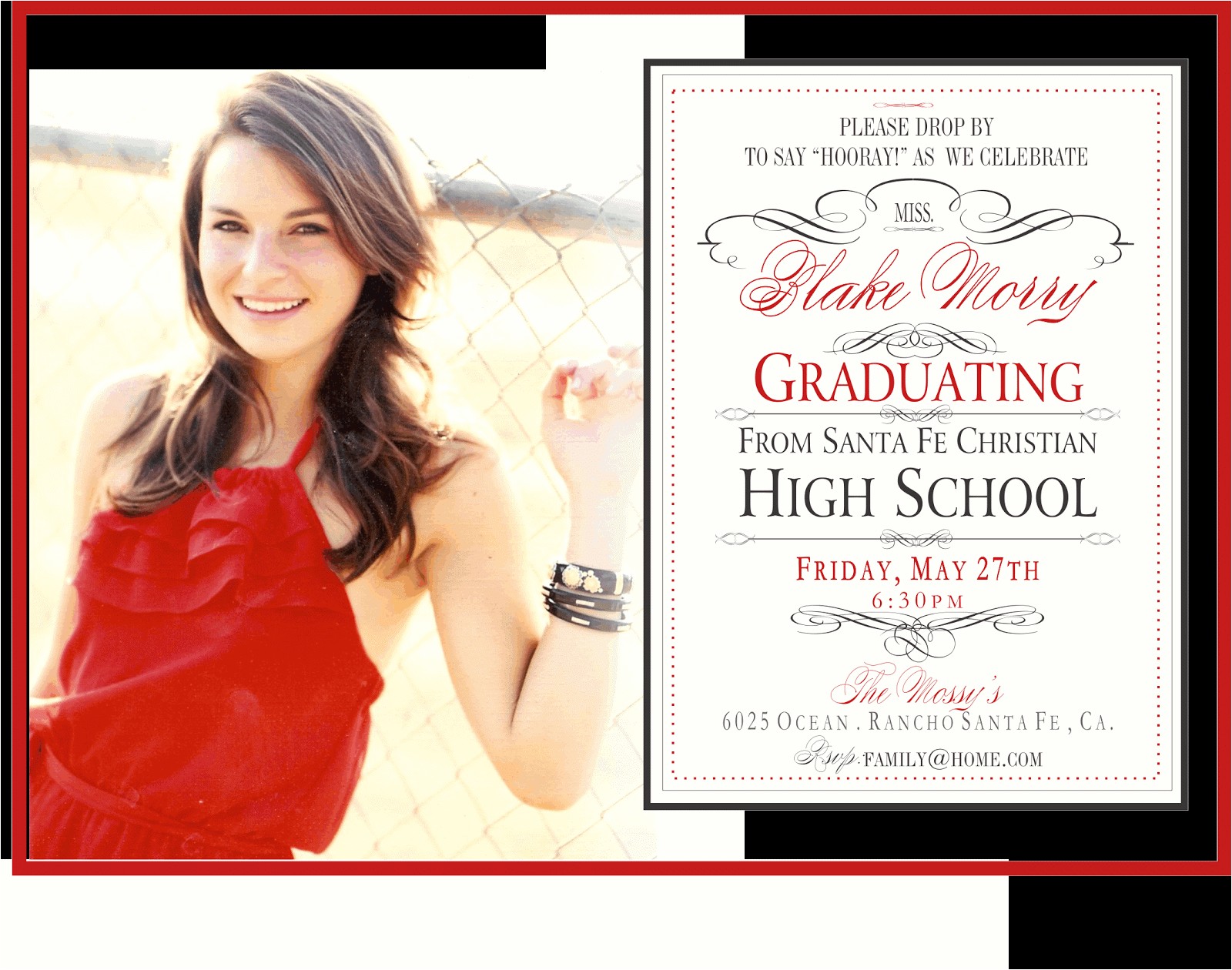 Graduation Invitations No Photo Dani 39 S Details Whimsical Graduation Party Invite