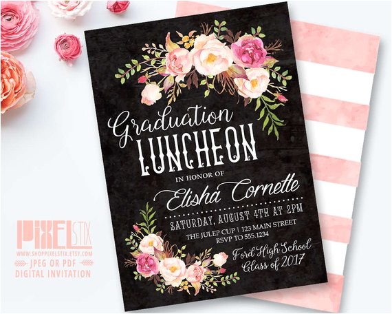 Graduation Lunch Invitation Items Similar to Boho Graduation Luncheon Invitation