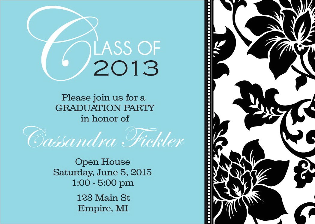 Graduation Party Invitation Borders Floral Border Graduation Party Invitations by Announceitfavors