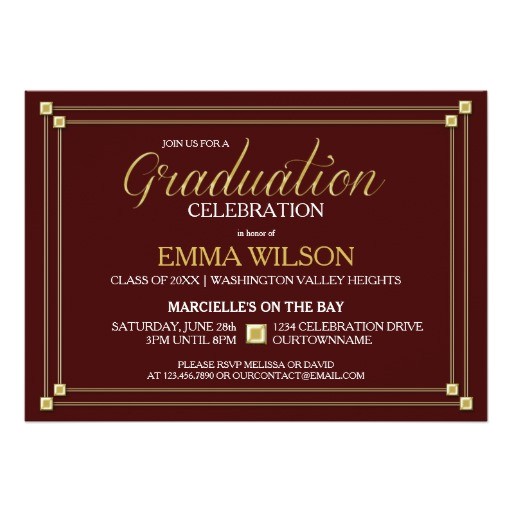 Graduation Party Invitation Borders Gold Square Border Graduation Party Invitation
