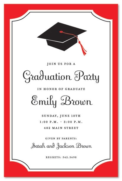 Graduation Party Invitation Borders Graduation Invitations Graduation Red Border Graduation