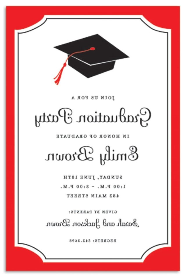 Graduation Party Invitation Borders Impressive Graduation Invitation and Announcement Card