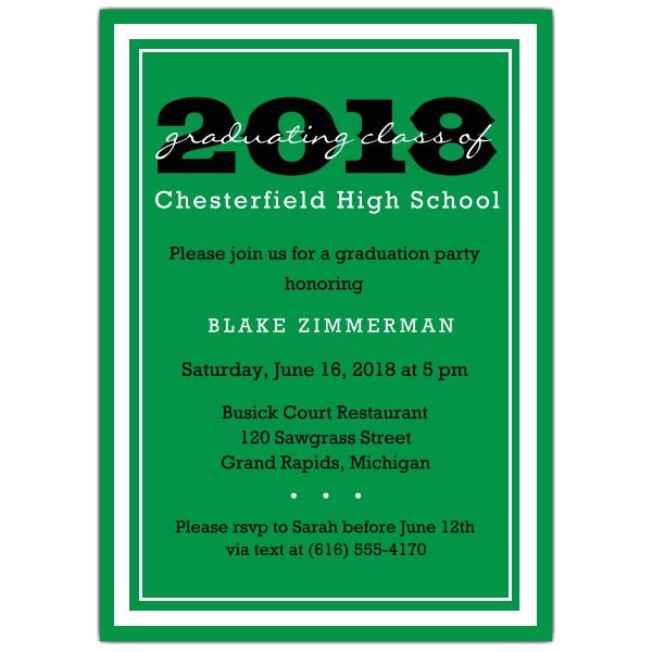 Graduation Party Invitation Borders Simple Border High School Grad Party Invitations Paperstyle