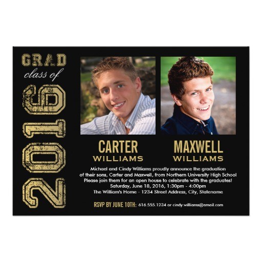 Graduation Party Invitations for Two Graduation Party Invitation Two Graduates Zazzle