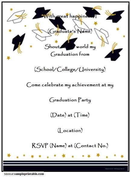 Graduation Party Invitations Free Printable Homemade Graduation Party Invitation Printable Homemade