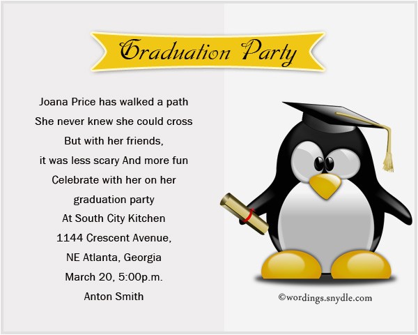 Graduation Party Invitations Wording Examples Graduation Party Invitation Wording Wordings and Messages