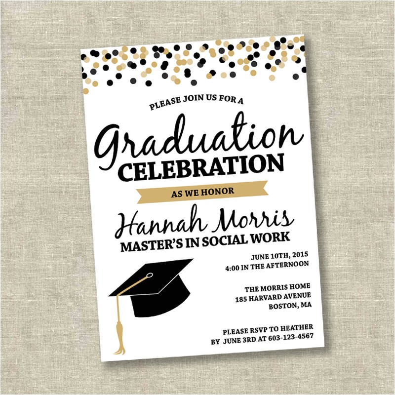 Graduation Wording for Invites Graduation Invitation College Graduation Invitation High