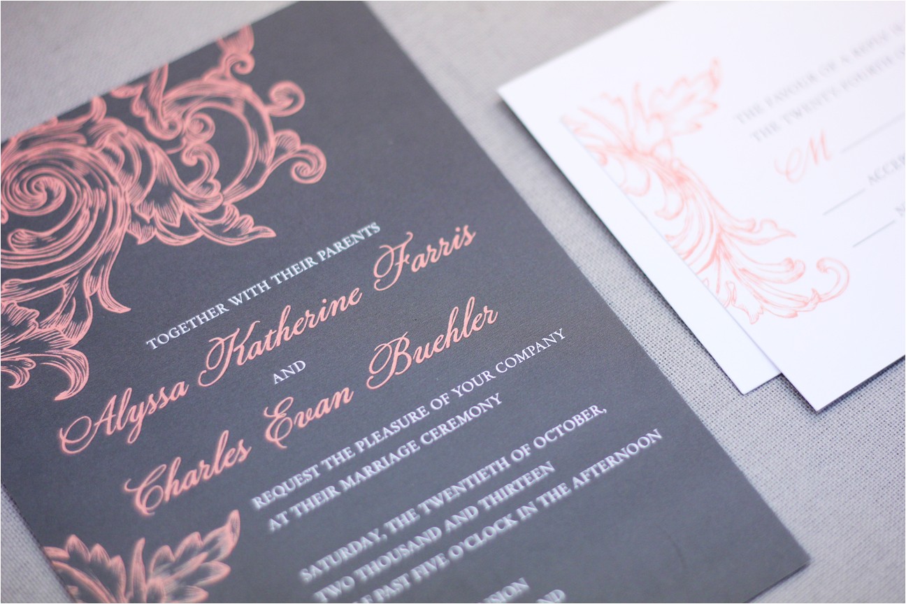 Gray and Coral Wedding Invitations Marrymoment Blog Modern Wedding Invitations and Weddi On