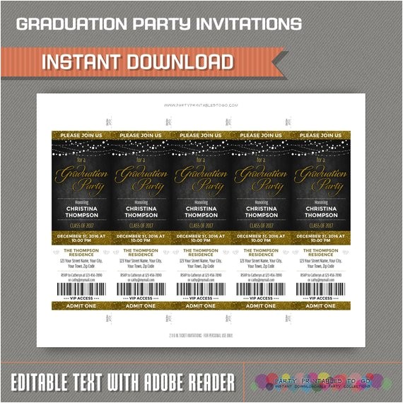 Group Graduation Party Invitations Graduation Party Ticket Invitation Instant Download Gold Group Graduation Party Invitations Graduation Party Ticket Invitation Instant Download Gold