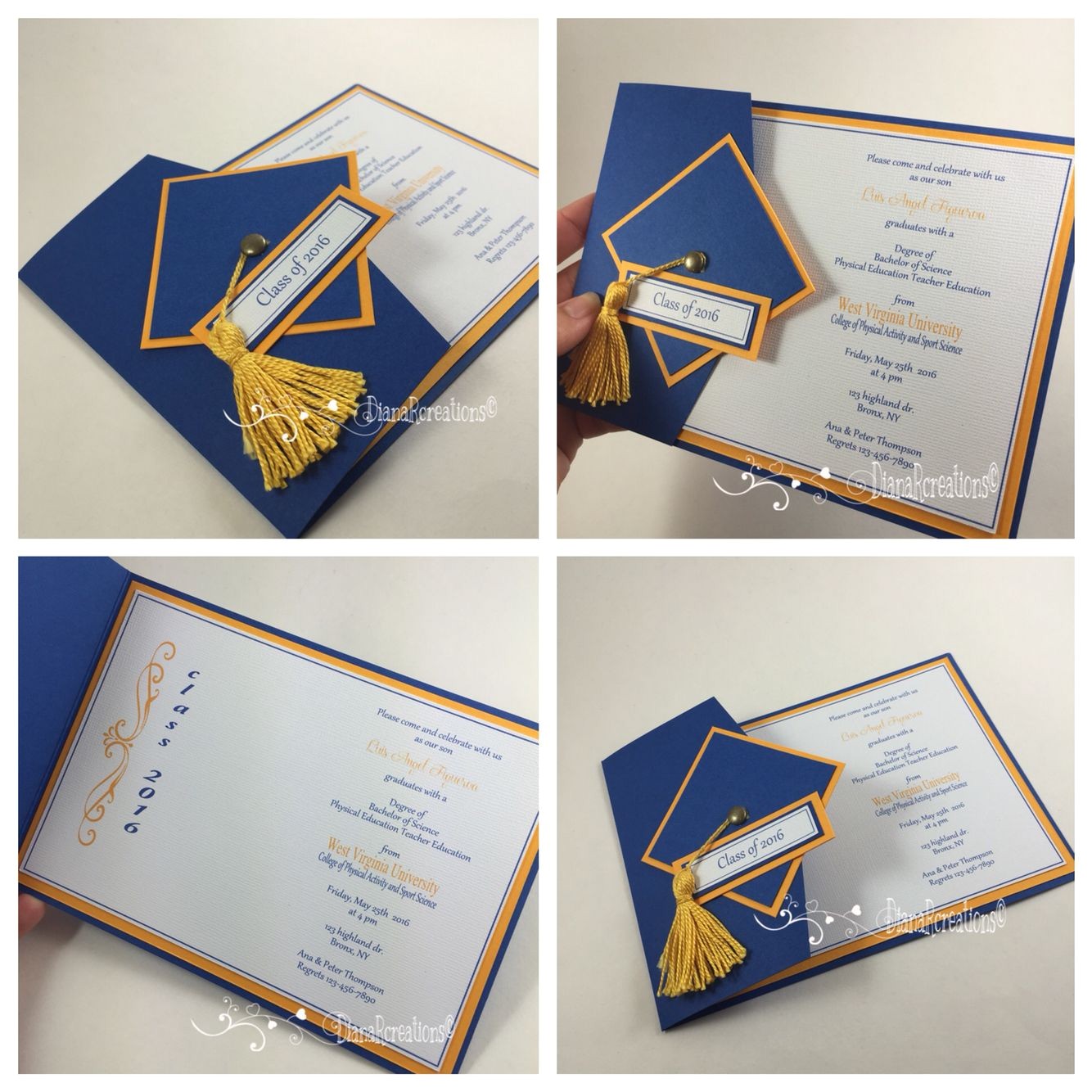 Handmade Graduation Invitations Graduation Invitations Dianarcreations Invitations