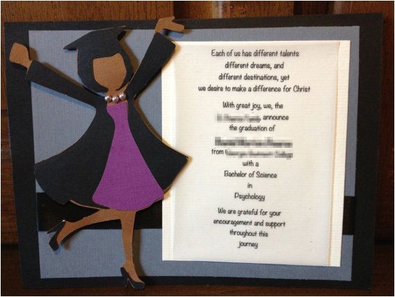 Handmade Graduation Invitations Handmade Custom Graduation Invitation or Announcement