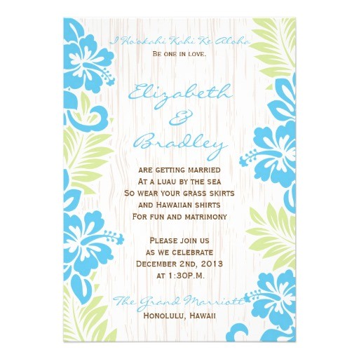 Hawaiian theme Wedding Invitations Tropical Hawaiian Wedding Invitation Turquoise 5 Quot X 7