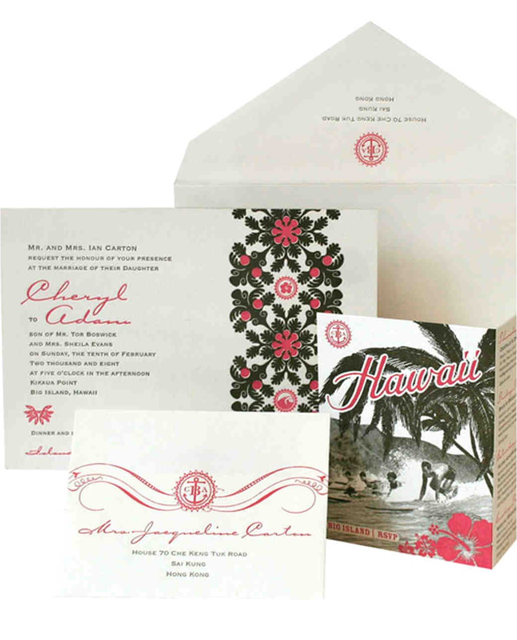 Hawaiian Wedding Invitations Styles Destination Inspired Wedding Invitations Martha Stewart