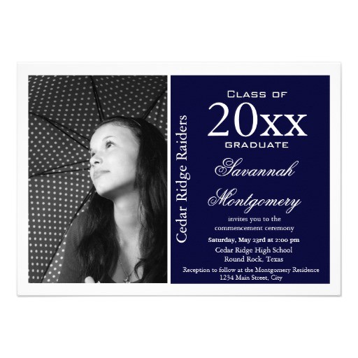 Highschool Graduation Invitations 2014 High School Graduation Announcements Navy Zazzle