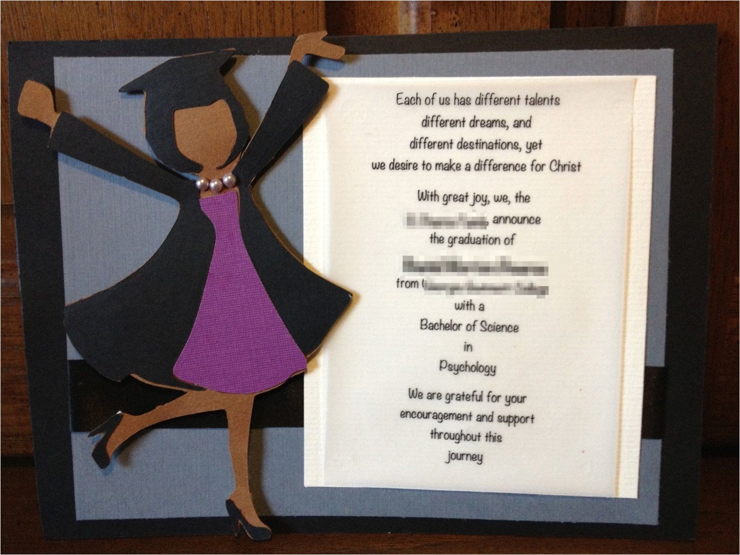 Homemade Graduation Invitations Handmade Custom Graduation Invitation or Announcement