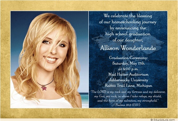 Homeschool Graduation Invitations Blue Homeschool Graduation Announcement Ceremony Photo