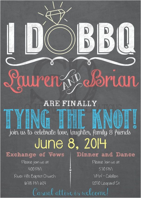 I Do Bbq Wedding Reception Invitations I Do Bbq Wedding Invitation Chalkboard or Burlap Print