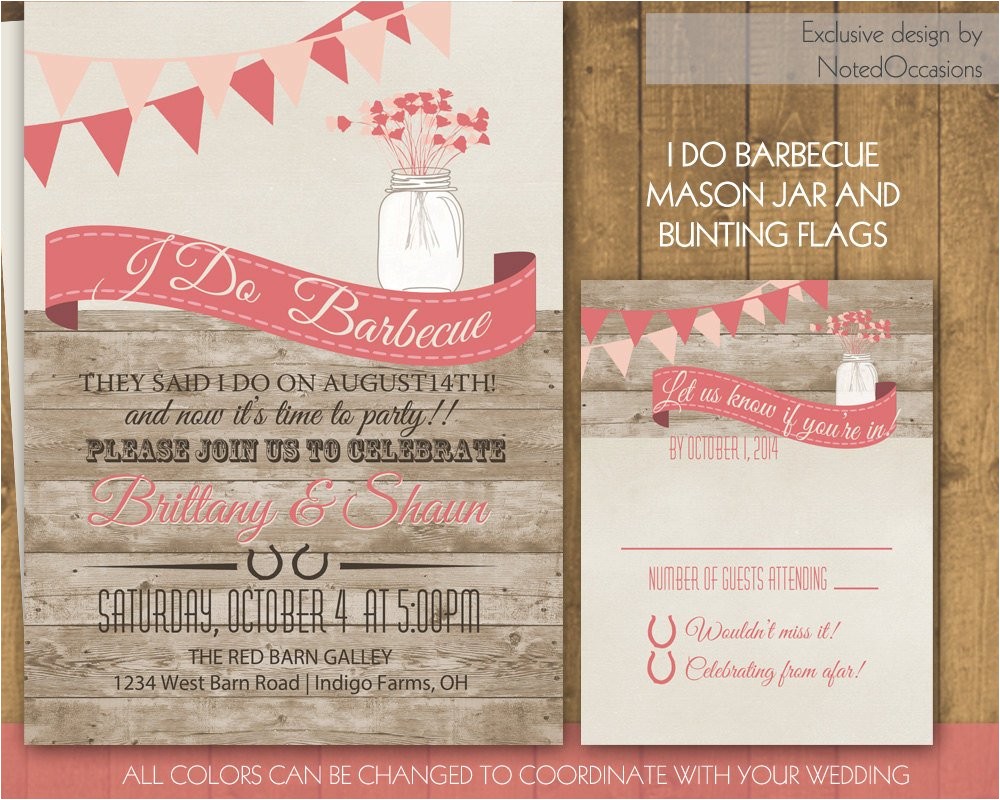 I Do Bbq Wedding Reception Invitations I Do Bbq Wedding Invitation Wedding Reception by
