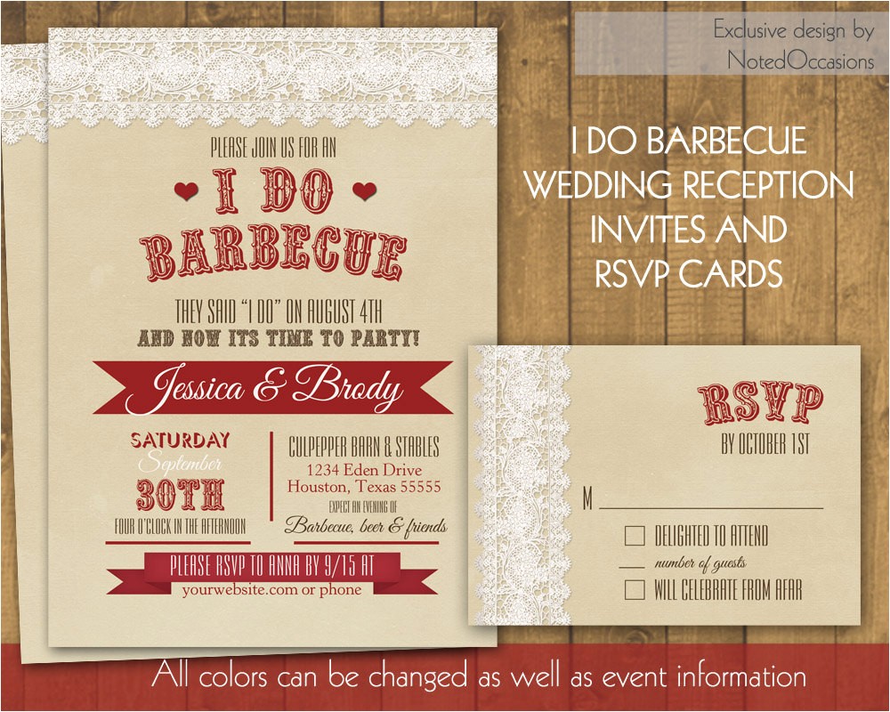 I Do Bbq Wedding Reception Invitations I Do Bbq Wedding Reception Invitation Rustic I by