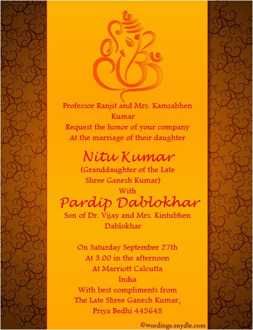 Indian Wedding Invitations Text Indian Wedding Invitation Wording Samples Wordings and