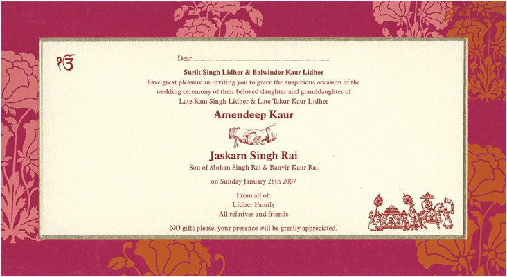 Indian Wedding Invitations Text Indian Wedding Invitation Wording Template Shaadi Bazaar