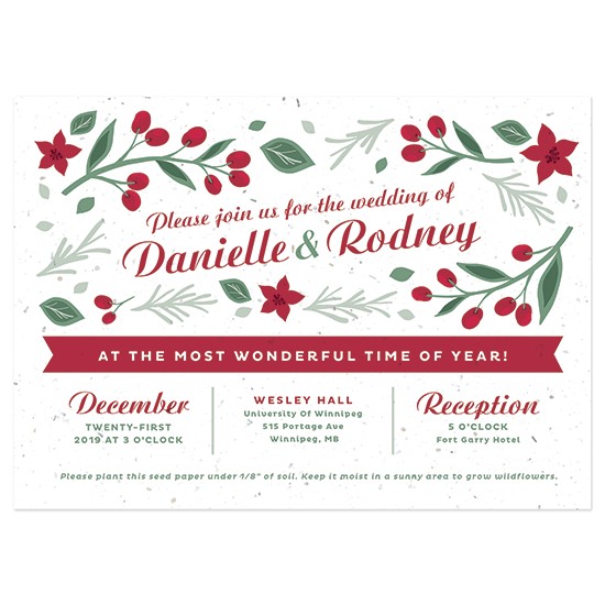 Inexpensive Plantable Wedding Invitations Plantable Christmas Wedding Invitation Plantable Wedding