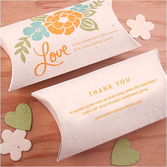 Inexpensive Plantable Wedding Invitations Plantable Wedding Favor Pillow Boxes Plantable Seed