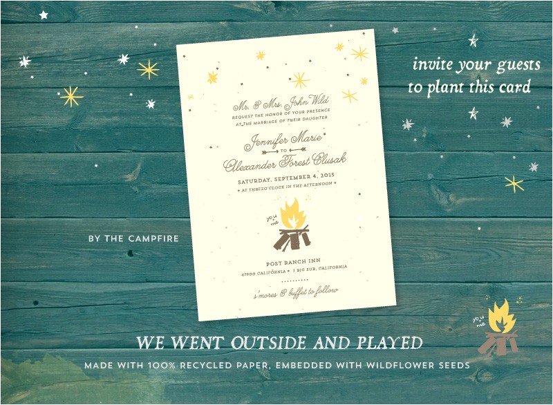 Inexpensive Plantable Wedding Invitations Unique Outdoor Wedding Invitations On Plantable Paper by