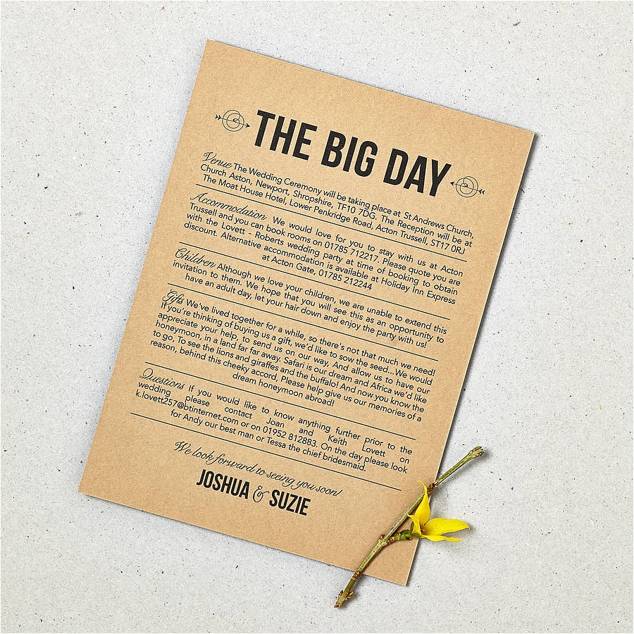 Information to Include On Wedding Invitation Rustic Style Wedding Invitation by Doodlelove