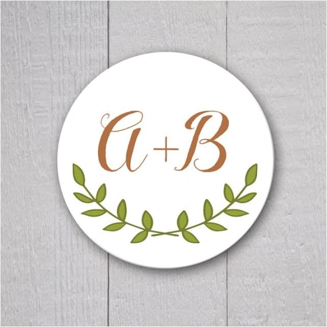 Initial Stickers for Wedding Invitations Rustic Wedding Sticker Personalized Wedding Invitation