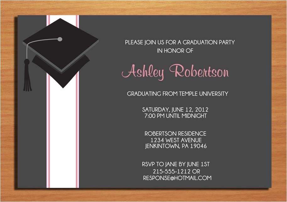 Invitation Cards for Graduation Cap and Ribbon Graduation Party Invitation Cards Printable Diy