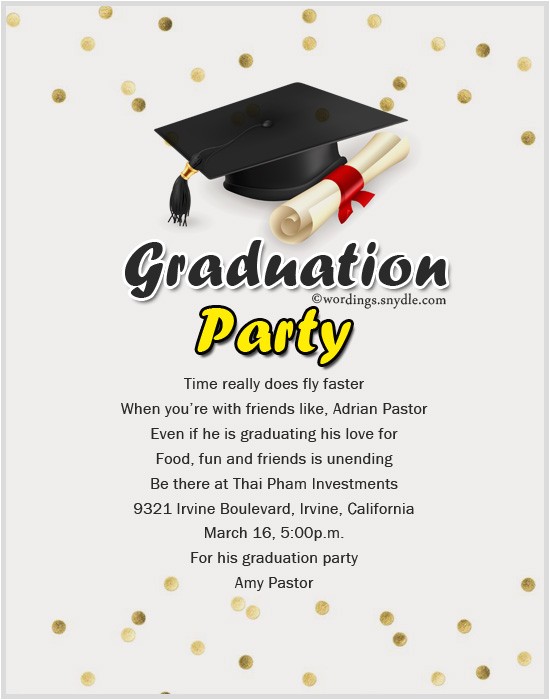 Invitation Message for Graduation Party Graduation Party Invitation Wording Wordings and Messages