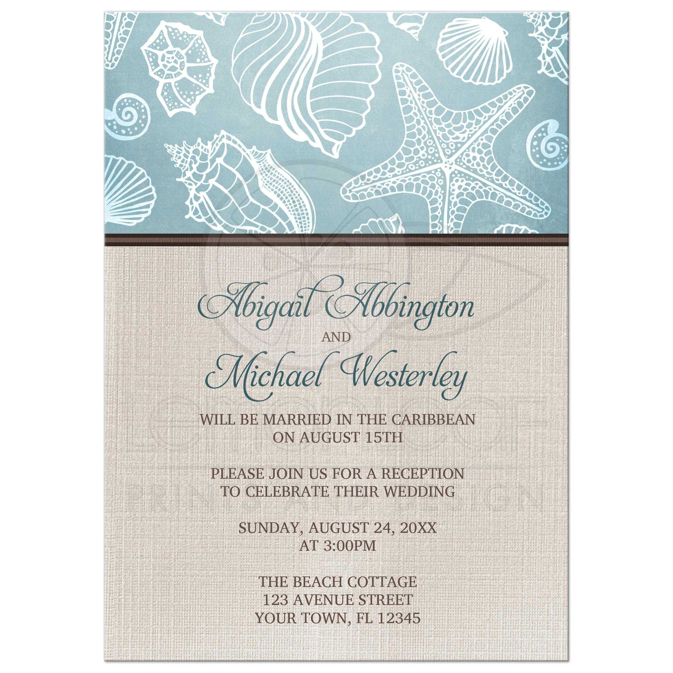 Invitations for A Wedding Reception Only Beach Reception Invitations Beach themed Post Wedding