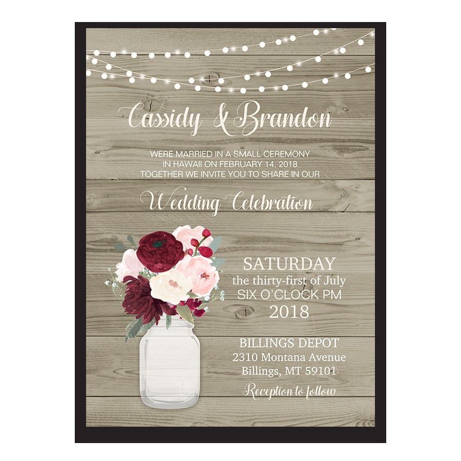 Invitations for A Wedding Reception Only Rustic Wedding Reception Only Invitation Mason Jar