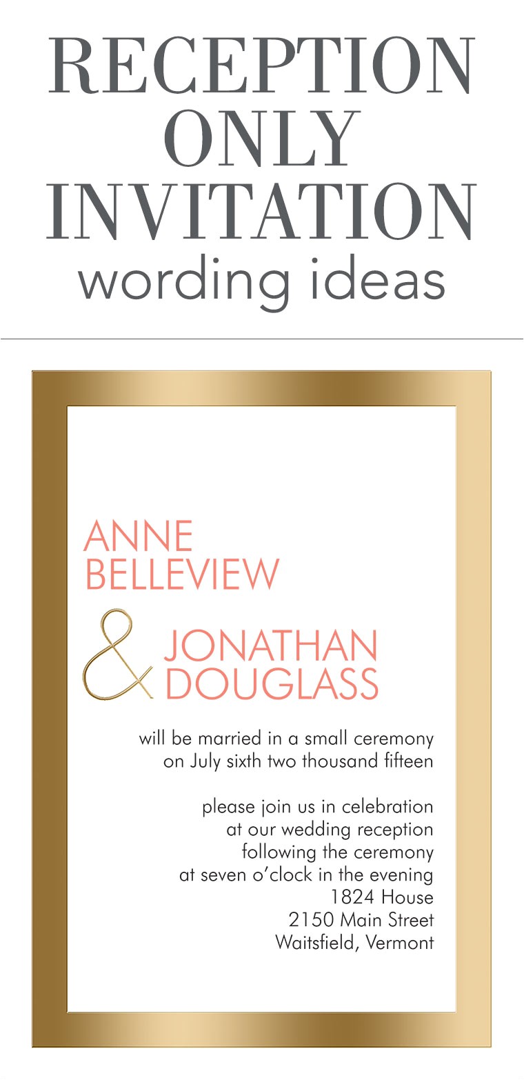 Invite for Wedding Reception Wording Reception Only Invitation Wording Invitations by Dawn