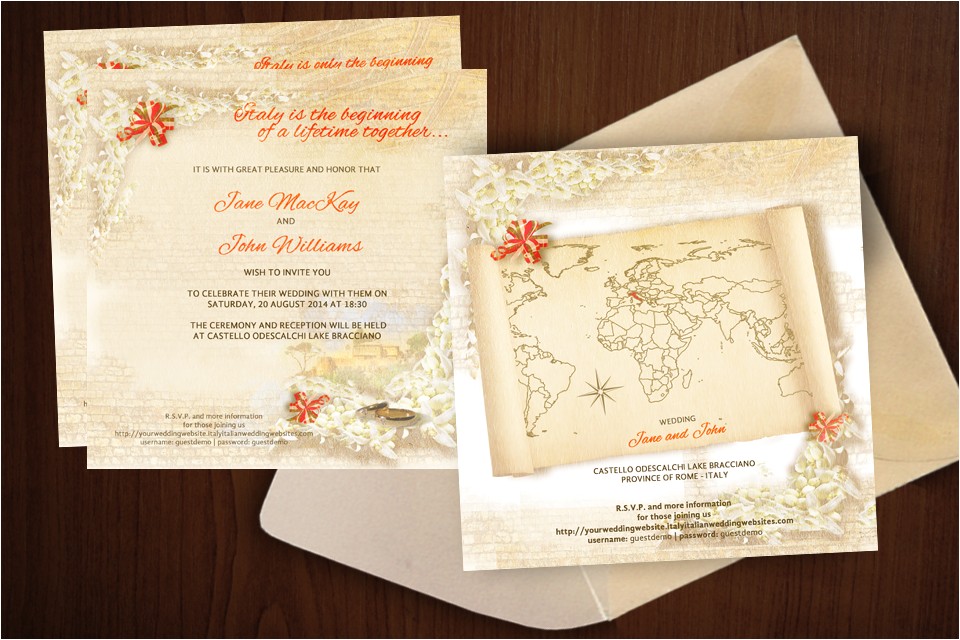 Italian themed Wedding Invitations Custom Art and Design for Weddings In Italy Italy
