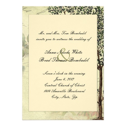 Italian Wedding Invitations Wording Vintage Italian Myrtle Tree Wedding Invitation Zazzle