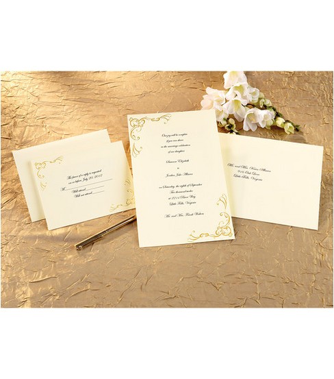 Joann Fabrics Wedding Invitation Kits Wilton 50 Ct Gold Scroll Work Invitation Kit Joann