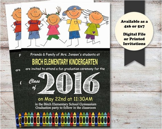 Kindergarten Graduation Party Invitations Kindergarten Graduation Announcement Preschool Graduation