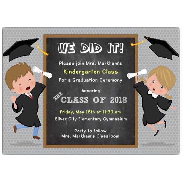 Kindergarten Graduation Party Invitations We Did It Kids Graduation Invitations Paperstyle