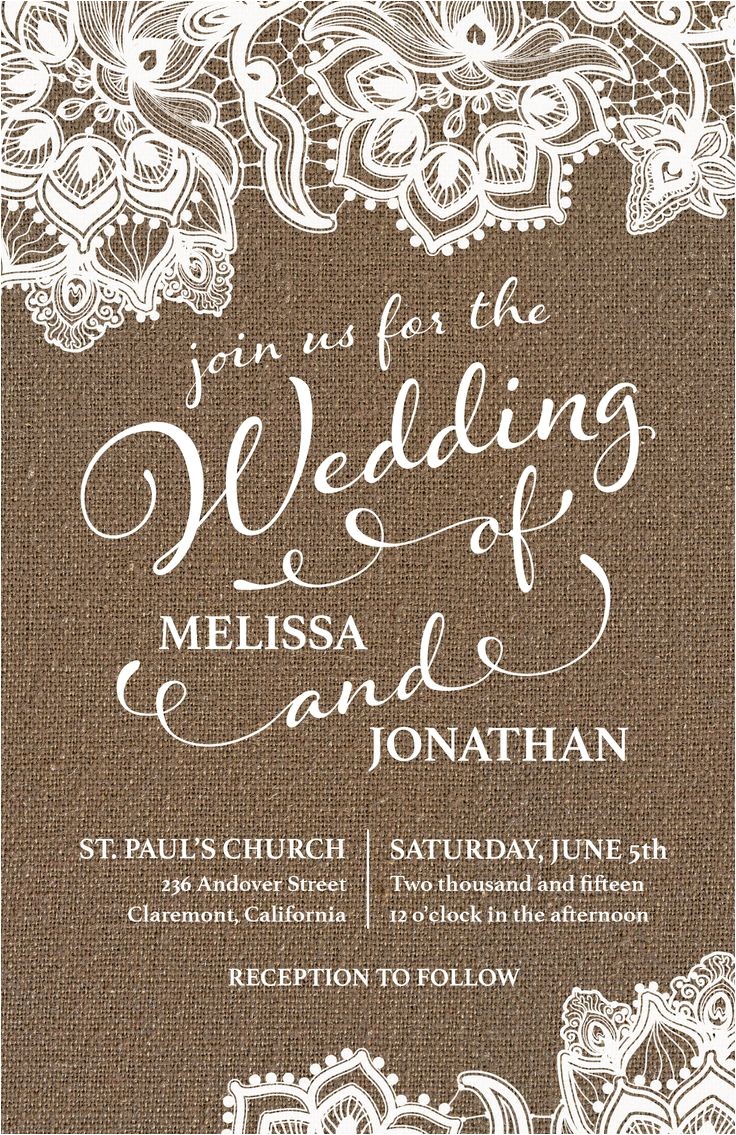 Lace Wedding Invitations Vistaprint Country Rustic Wedding Invitation Vistaprint Country
