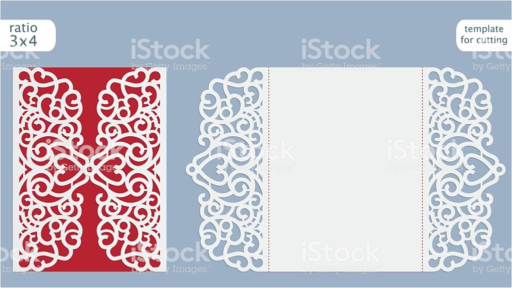 Laser Cut Wedding Invitation Templates Laser Cut Wedding Invitation Card Template Vector Stock