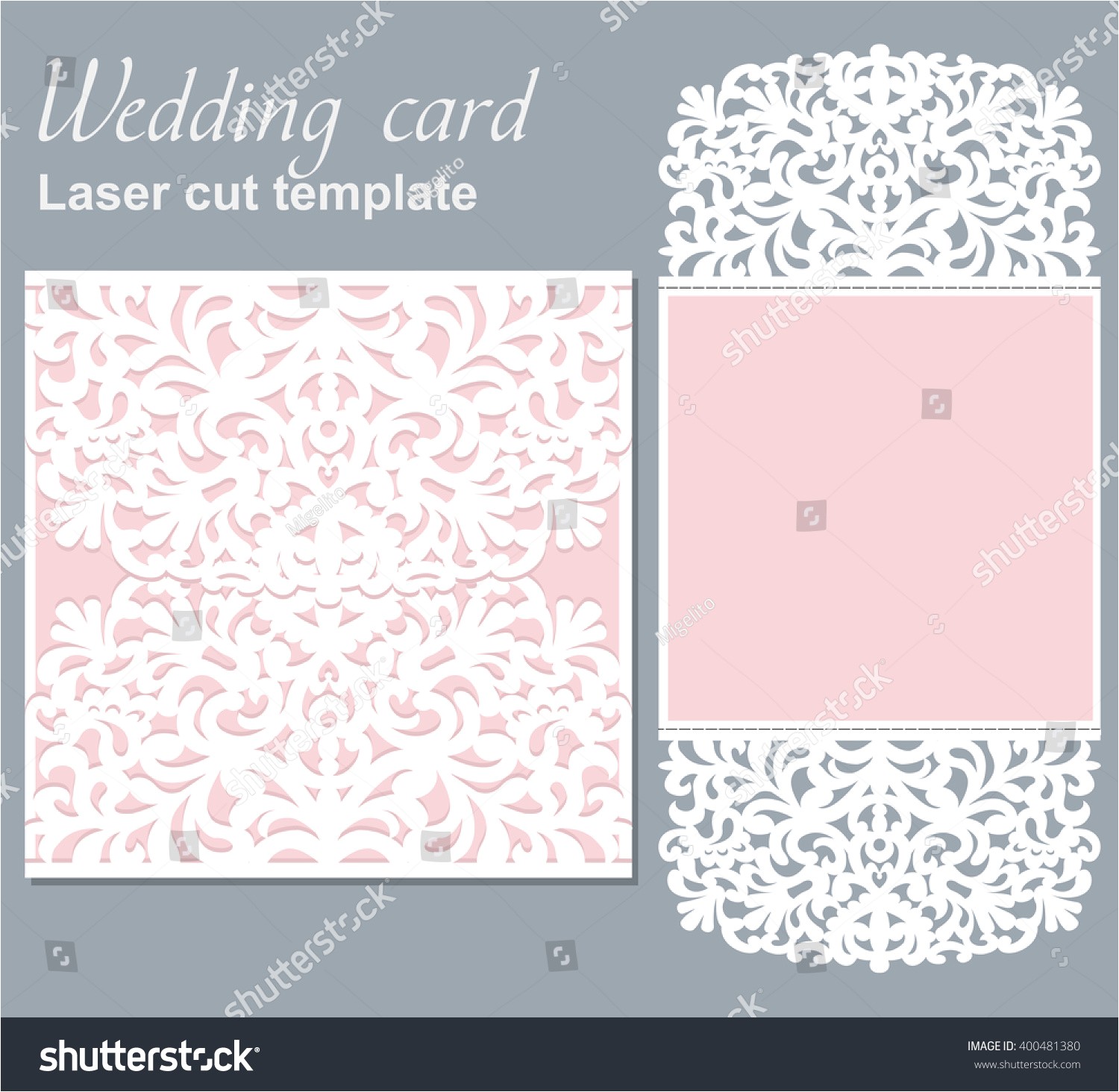 Laser Cut Wedding Invitation Templates Vector Die Laser Cut Wedding Card Stock Vector 400481380