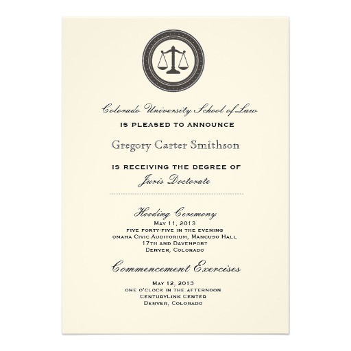 Law School Graduation Invitations Templates Personalized Law School Graduation Announcements 5 Quot X 7