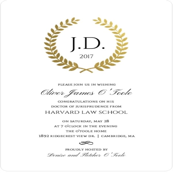 Law School Graduation Invitations Templates Sample Graduation Invitations Free Premium Templates