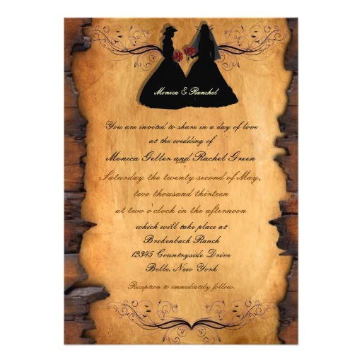 Lesbian Wedding Invitations Wording Cowgirl Brides Custom Lesbian Wedding Invitations Zazzle