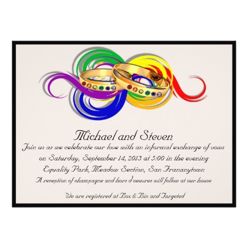 Lesbian Wedding Invitations Wording Custom Gay Wedding Invitations Non formal Zazzle