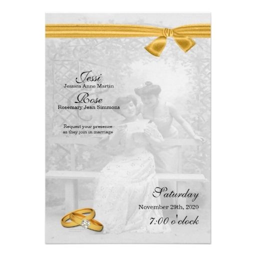 Lesbian Wedding Invitations Wording Lesbian Gay Wedding Invitation Two Brides