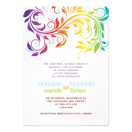 Lesbian Wedding Shower Invitations Personalized Rainbow Wedding Invitations
