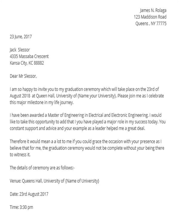 Letter Of Graduation Invitation 36 Invitation Letters Sample Templates Letter Of Graduation Invitation 36 Invitation Letters Sample Templates